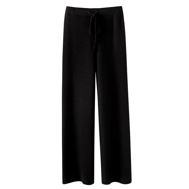 Pantalon Maille Tricoté Sofia Amoretti Élégance Décontractée Pour Automne Hiver