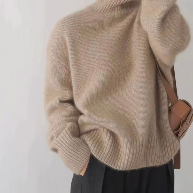 Sofia Amoretti Melfi Pull Tricoté Col Roulé Décontracté Avec Manches Longues Et Silhouette Fluide