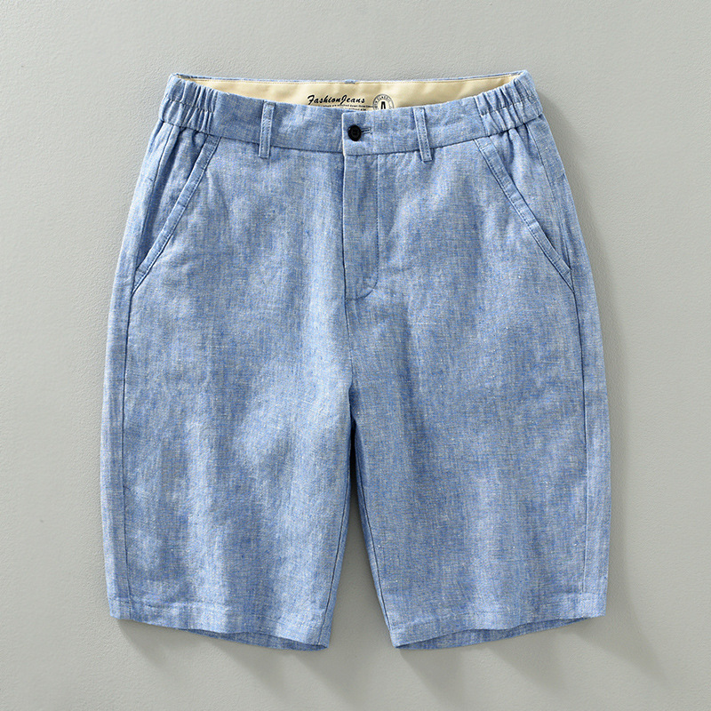 Sorrento Shorts En Lin Léger Mélange Pour Confort Aérien Poches À Rabat Et Passants Pour Ceinture