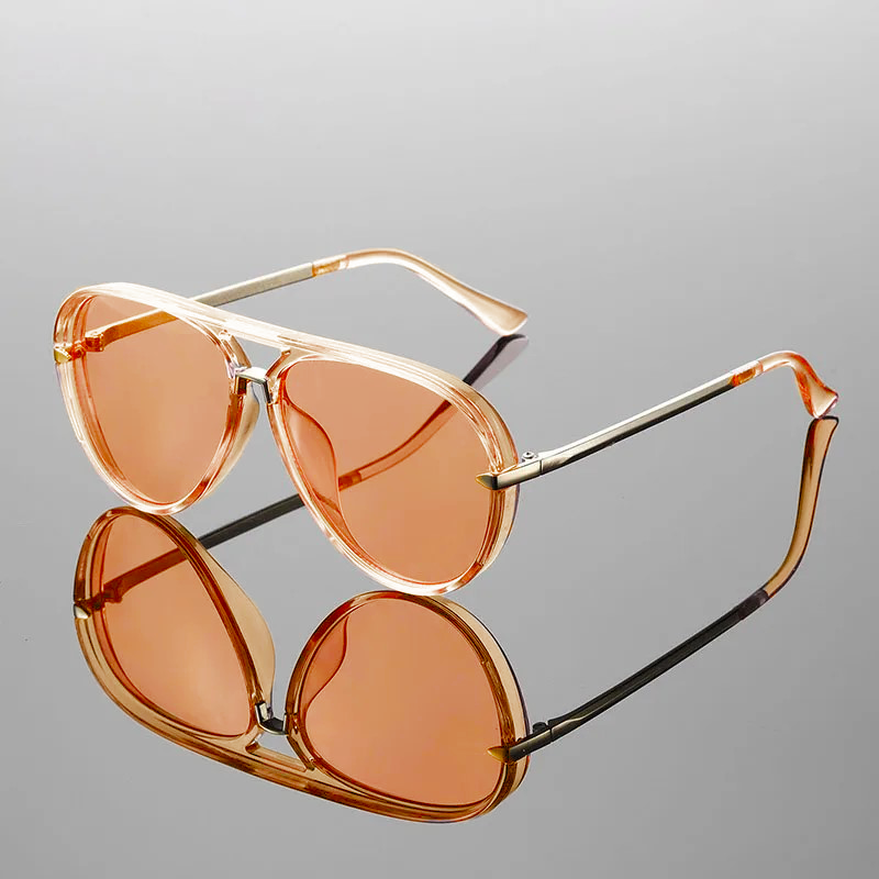 Lunettes Aviateurs Stella Luxe Noires Acétate Brins Dorés Verres UV400 Solaire Élégantes
