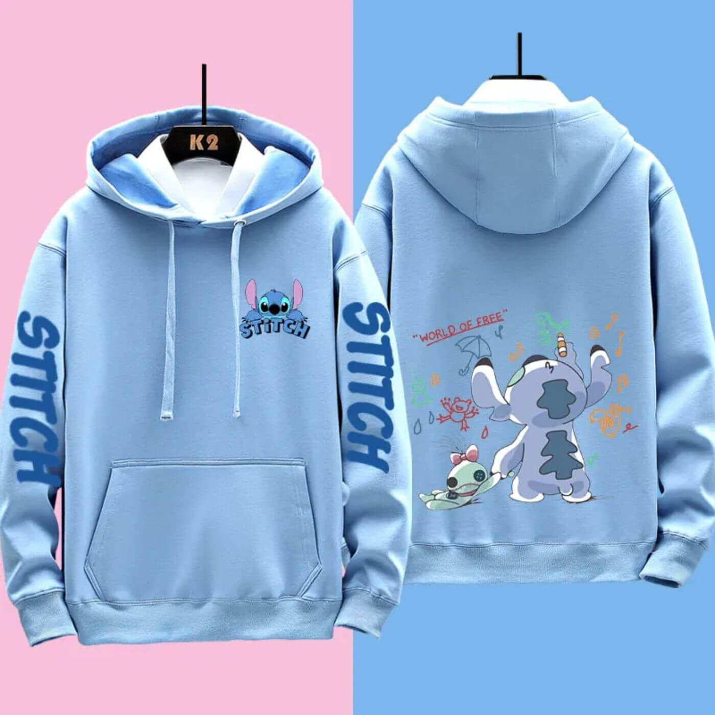 Bequemer Disney Stitch Kapuzenpullover von Fudus