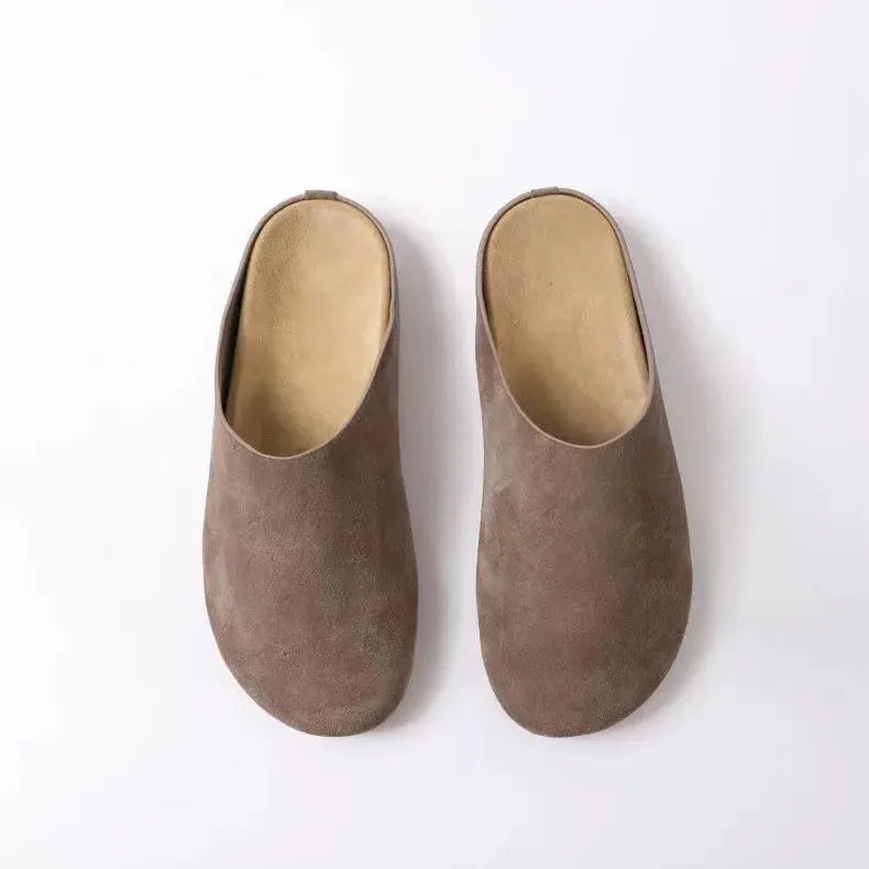 Sabots En Cuir Pleine Fleur Pour Femmes Confortables Antidérapants Décontractés Pour Tous Les Jours