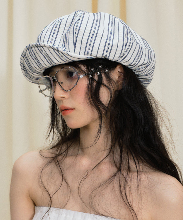 Chapeau breton rayé fin à la mode japonaise d'été - Amawinc