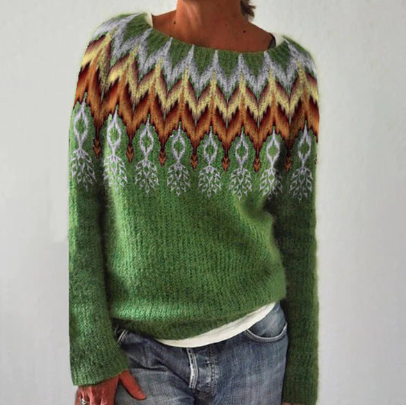 Angenehmer Damenpullover mit Rundhalsausschnitt
