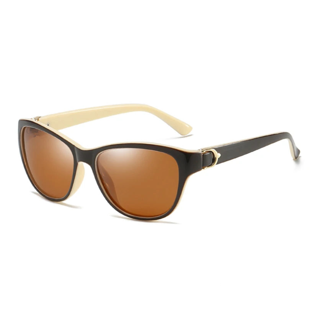 Lunettes De Soleil Verona Teintées Cat Eye En Acétate Avec Accents Or Lentilles Dégradées Ultra Légères Unisexes