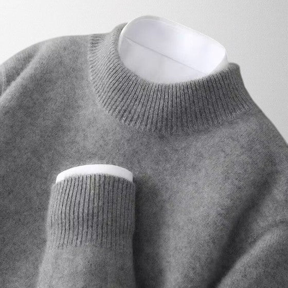 Tahlia Pull En Cachemire Pur Col Rond Décontracté Avec Ourlets Côtés Pour Une Silhouette Relaxée