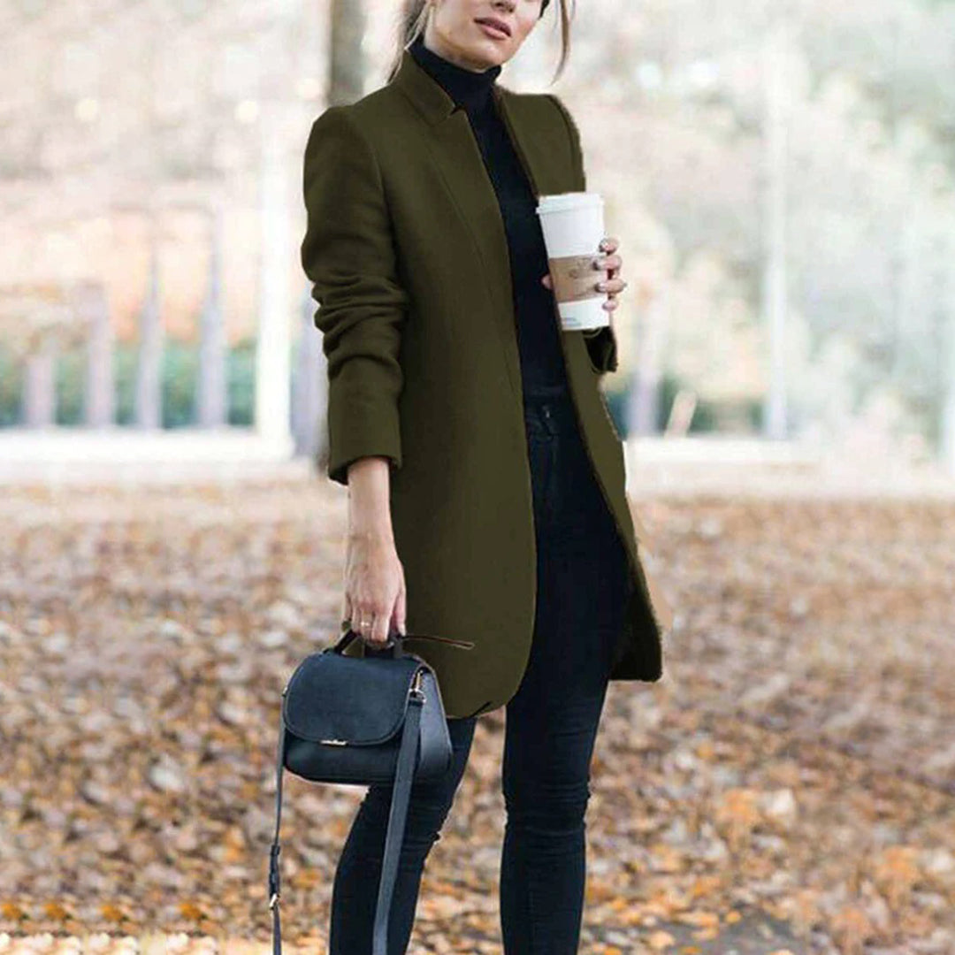 Bella Manteau Hiver Classique Taillé Revers Pour Femmes Amawinc Silhouette Professionnelle Chic Chaud