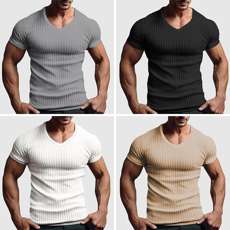 T Shirt Urbain À Rayures Slim Fit Par Alessandro Veneti Pour Une Silhouette Élégante Et Résistante