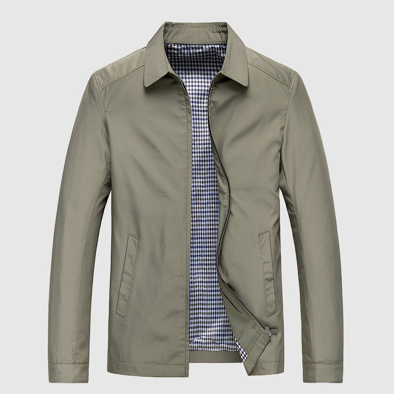 Veste Harrington Homme Col Zip Devant Coupe Regular Marine Décontractée Et Polyvalente