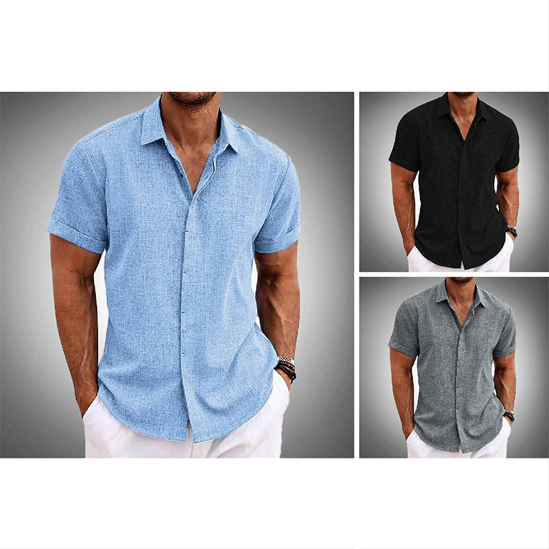 Chemise Lin Tropical Theodore Willow À Manches Courtes Pour Un Ajustement Confortable