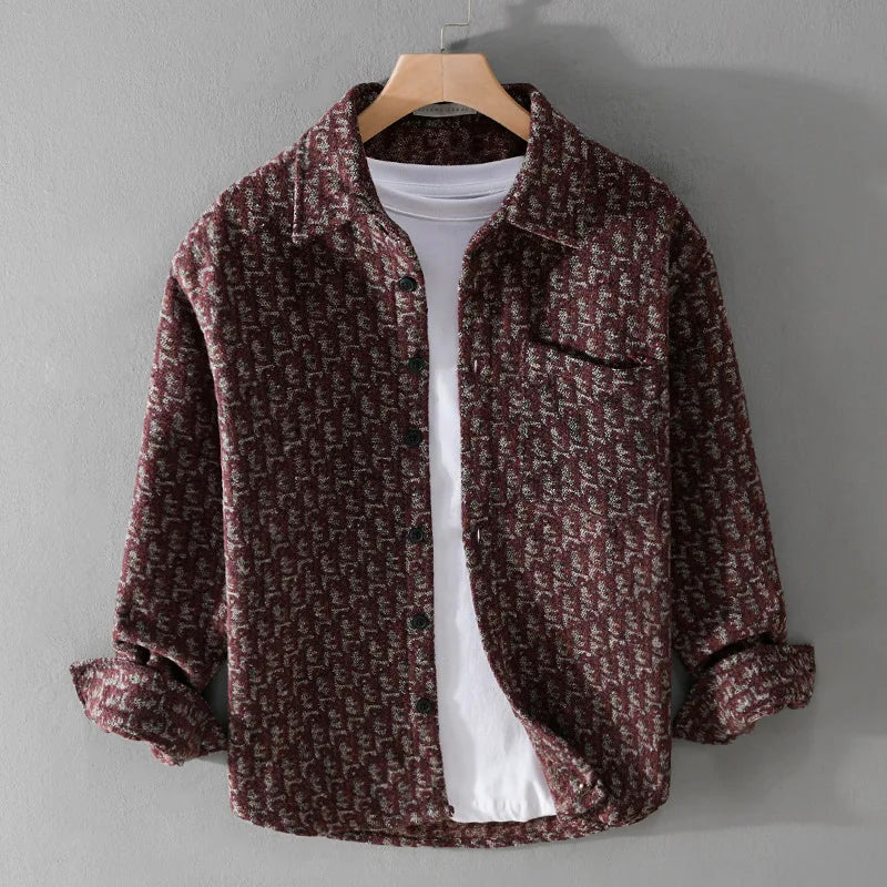 Chemise Patchwork Theodore Willow Urban Warmth en Mélange Coton Polyester pour Journée au Bureau