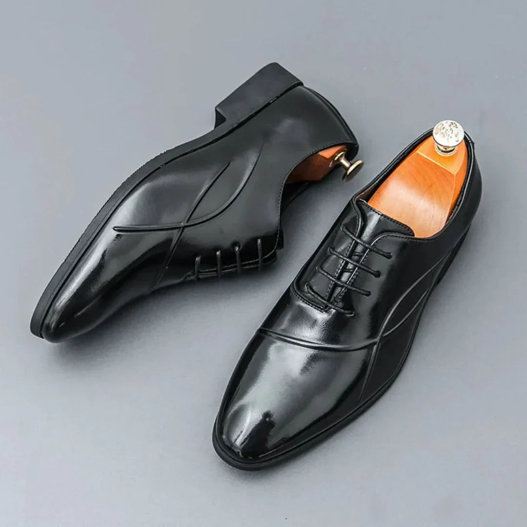 Thorne Ember Oxfords Deux Tons En Cuir Pour Homme À Pointe Avec Semelle En Caoutchouc