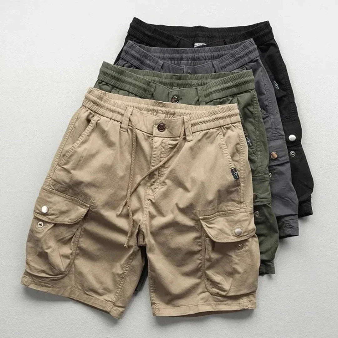Shorts Cargo Pour Homme Respirants En Coton À Taille Élastique Idéales Pour Randonnée Voyage Activités Outdoor