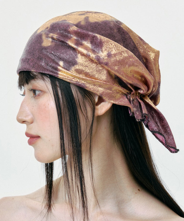 Chapeau Bonnie unique à cintrage violet et doré, tie-dye - Amawinc
