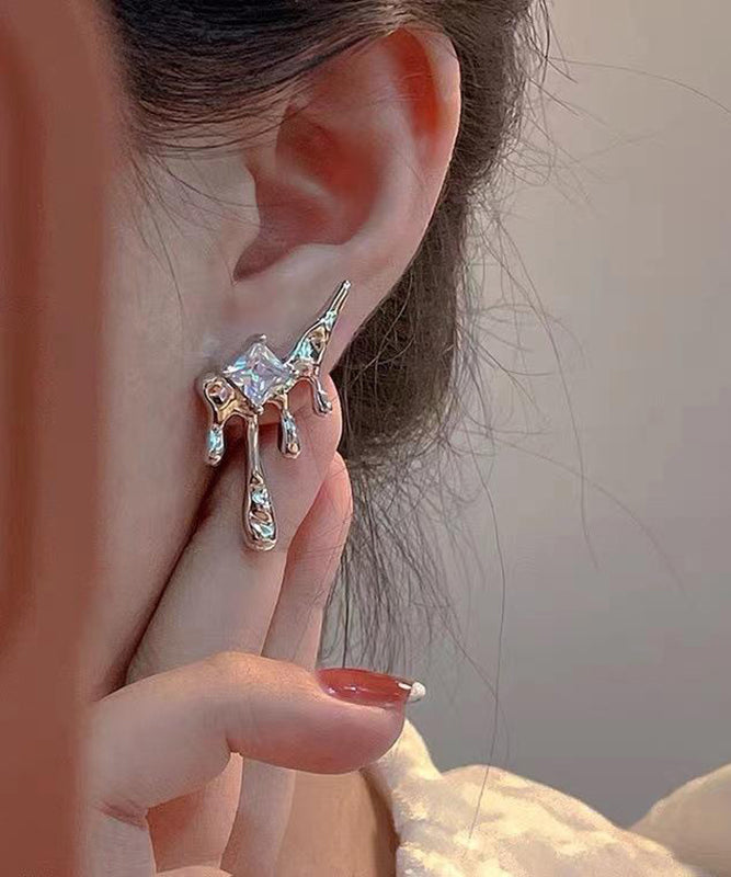Boucles d'oreilles à pampilles uniques en soie, cuivre et zircon - Amawinc