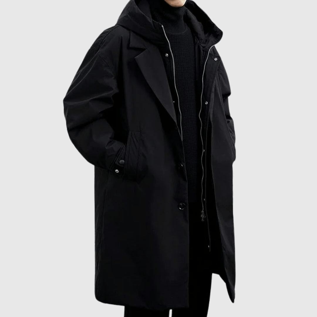 Manteau Oversize Homme Imperméable À Capuche Genou Longueur Hiver Amawinc Nordisk Flair