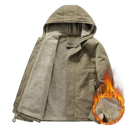 Veste À Capuche Matelassée En Coton Isolante Pour Homme Amawinc Coupe Décontractée Doublure Polaire Chaude Hiver