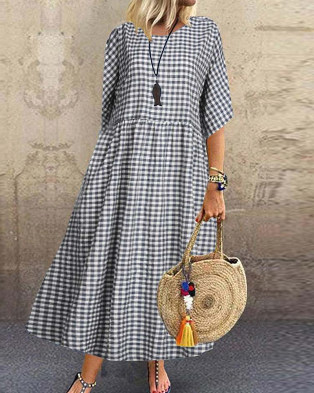 Leinen-Midikleid Clarina
