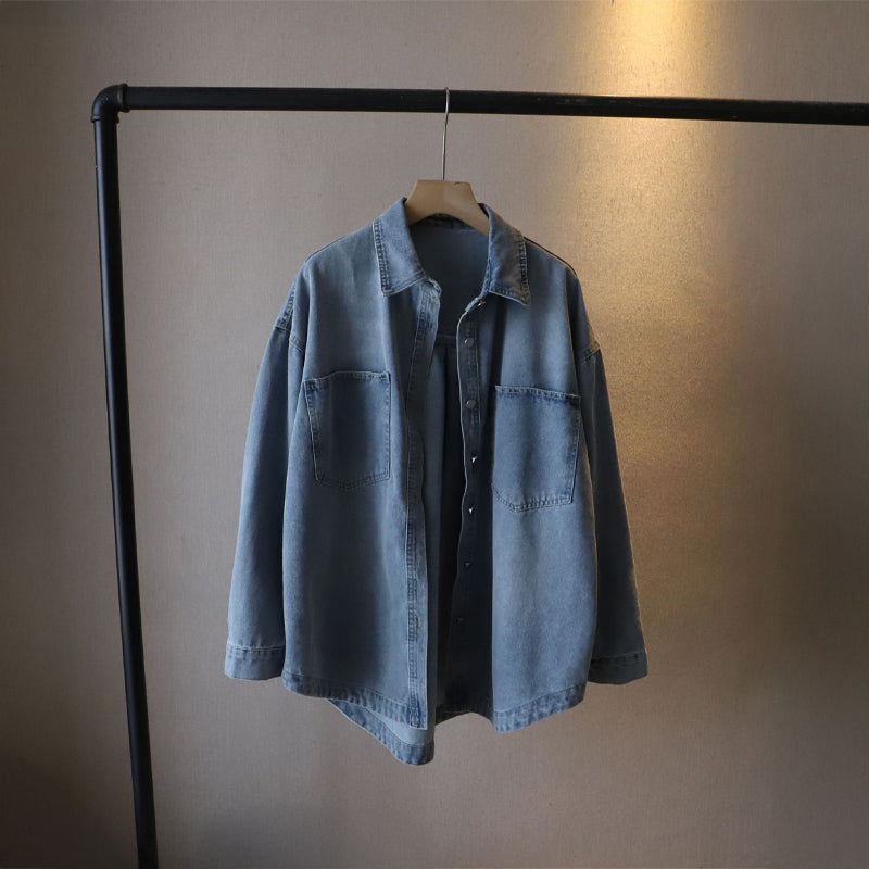 Chemise Denim Cluny Valentina Rossi Poches Plaquées Utilitaire Chic Style Vintage Raffiné
