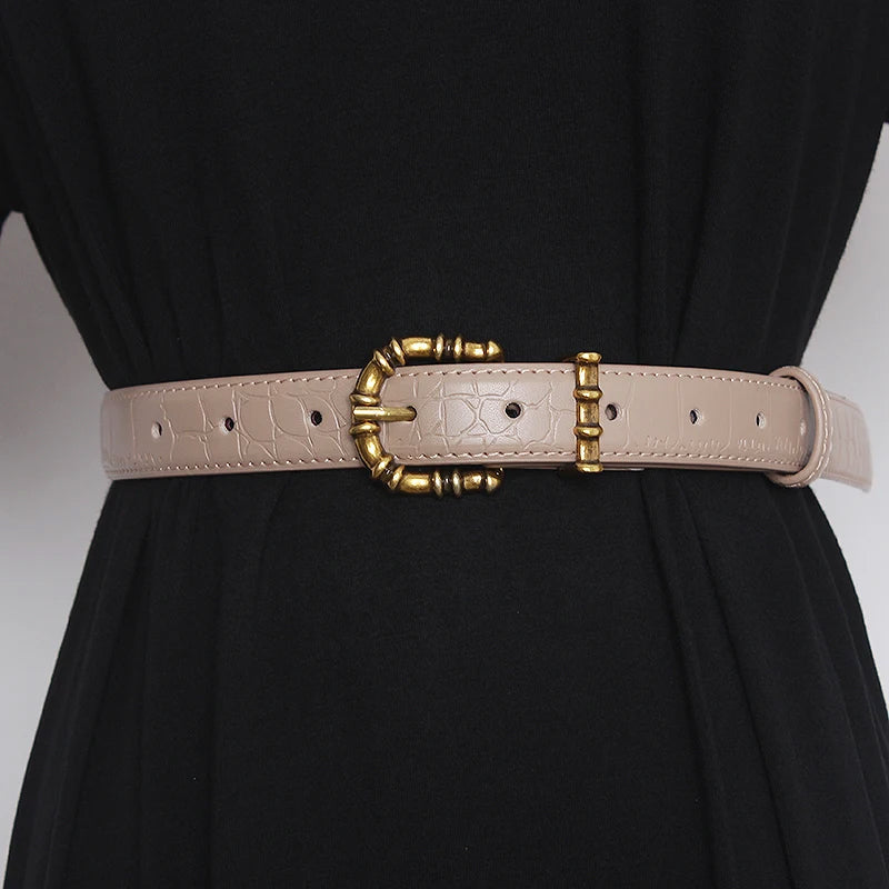 Valentina Rossi Luce D Oro Ceinture Baroque En Cuir Véritable Avec Boucle Sculpturale Amawinc