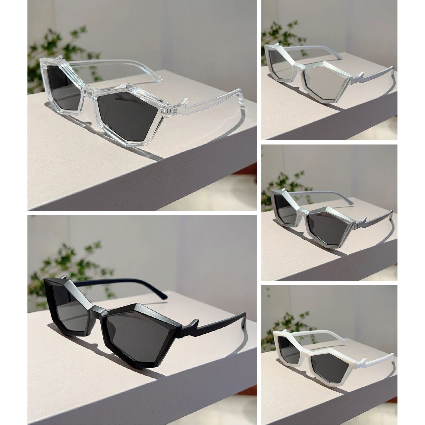 Valentina Rossi Luna Argento Lunettes De Soleil Géométriques Pour Femme Élégantes Et Claires
