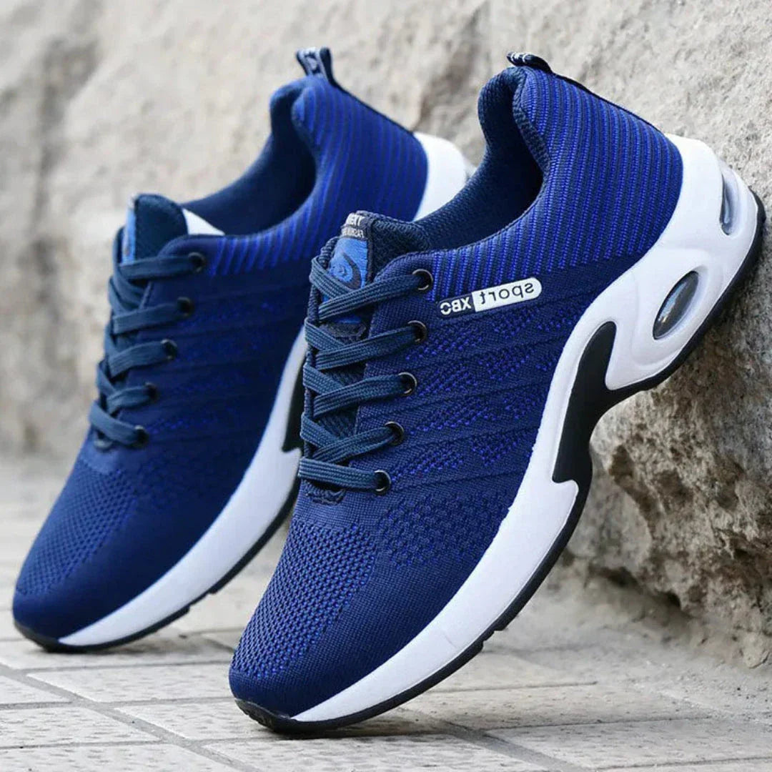 Amawinc Van Chaussures de Course Ultra Légères pour Homme Avec Dessus Maille Tricot Rayé et Semelle Rembourrée