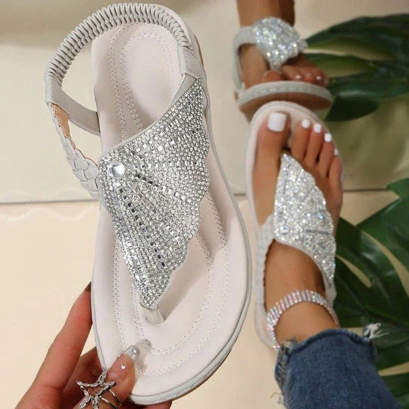 Elegante orthopädische Sandalen mit Kristallen von Eileen