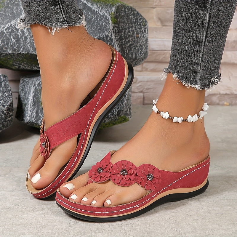 Komfortable orthopädische Sandalen Mandy mit Blumenmuster