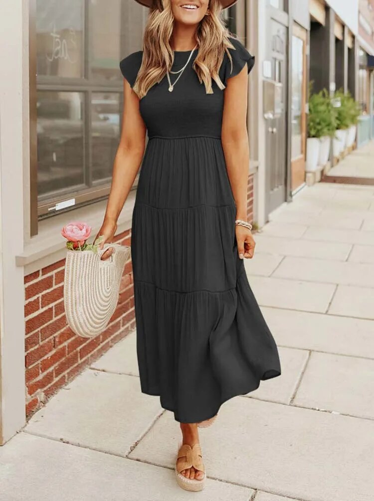 Sommerkleid Vesna: Elegant mit Rüschen und Taschen
