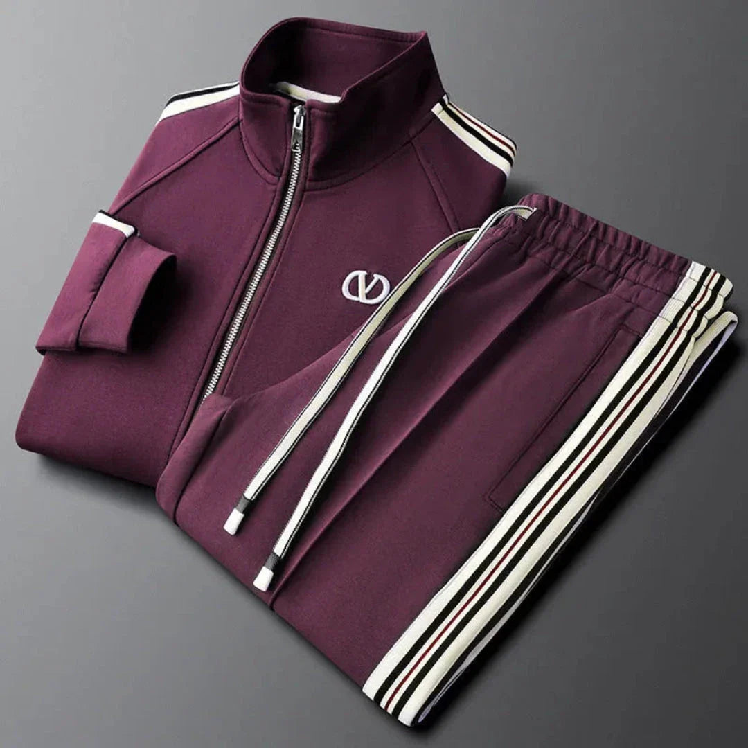 Vidal Survêtement À Zip Complet Avec Bandes Contrastées Et Tissu Premium Pour Un Style Streetwear Moderne