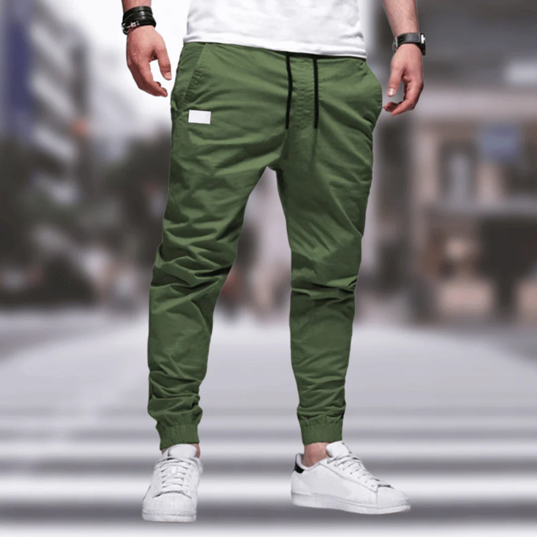 Pantalon Jogging Homme Respirant Mélange Coton Coupe Décontractée Taille Élastique Confort Détente Exercices Légers
