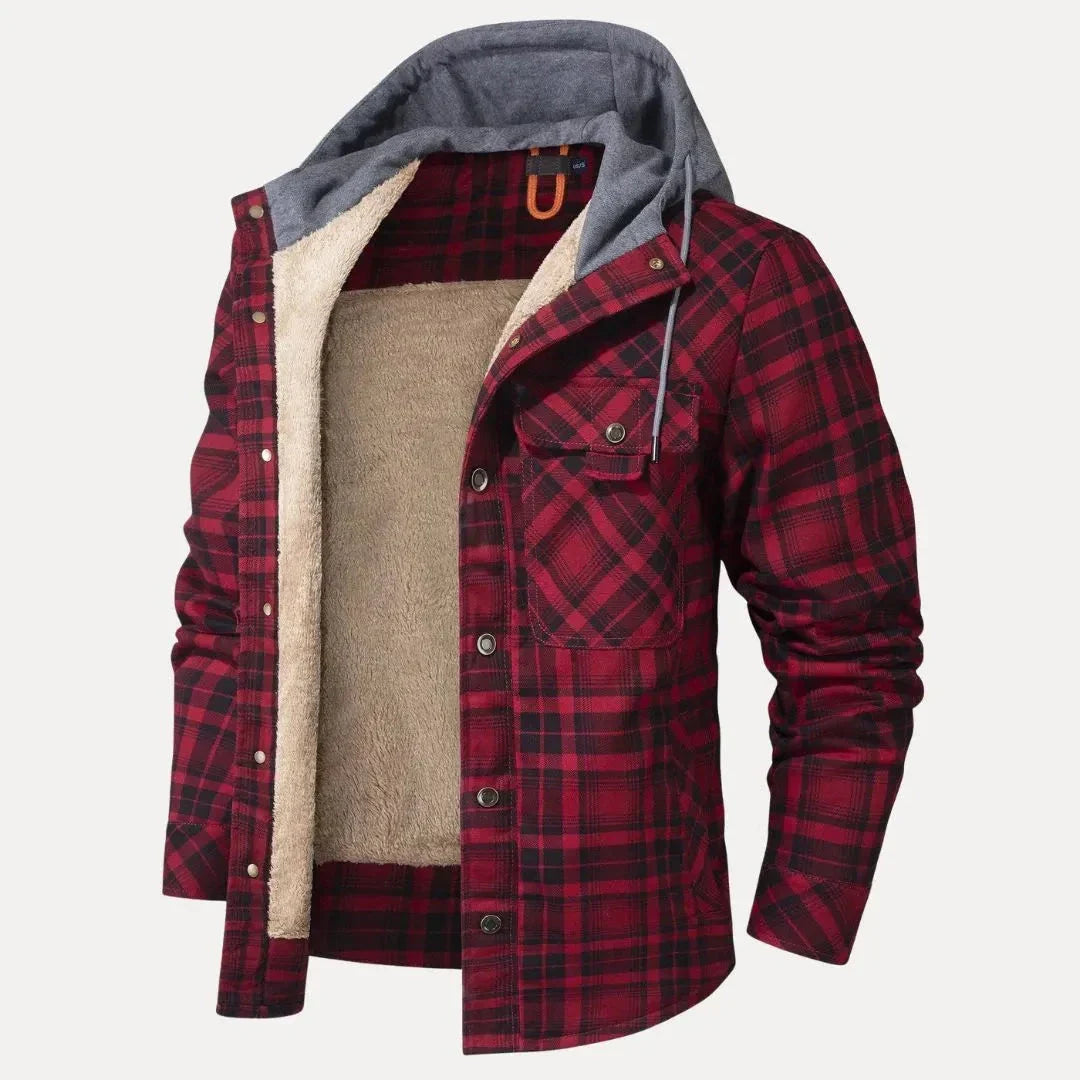 Veste Matelassée Vincent Avec Doublure Sherpa Chaude Capuche Ajustable Poches Frontales Carreaux