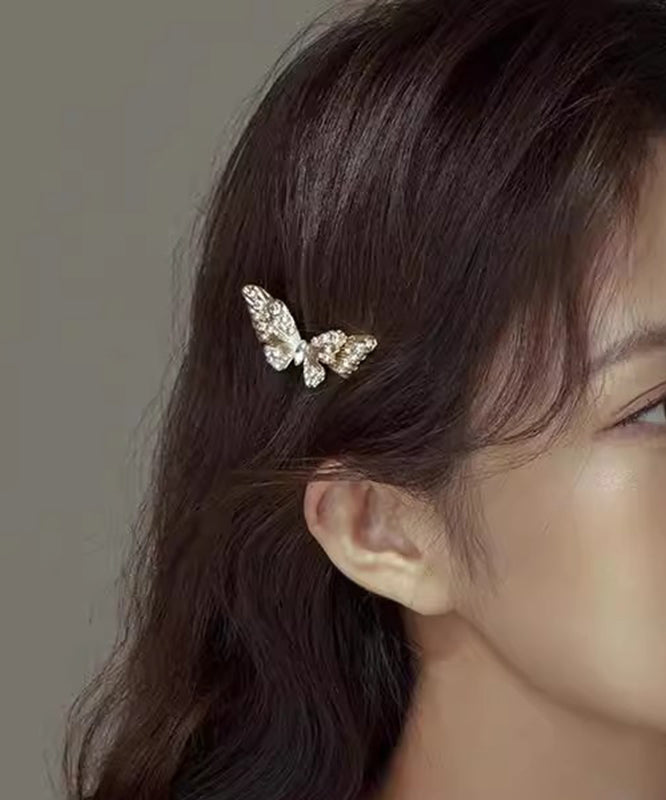 Épingle à cheveux papillon vintage en alliage de champagne et cristal de zircon - Amawinc