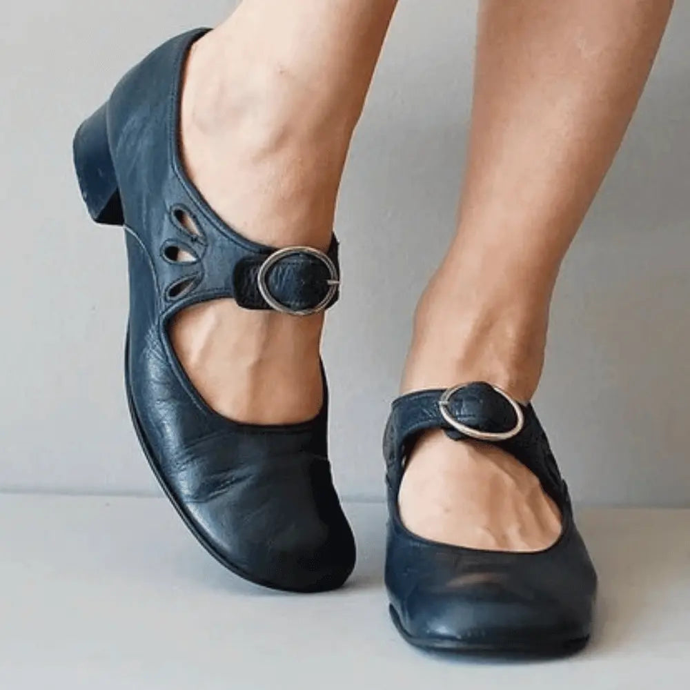 Chaussures Mary Jane Vintage pour Femme Confortables et Élégantes en Faux Cuir Doux pour Bureau et Sortie