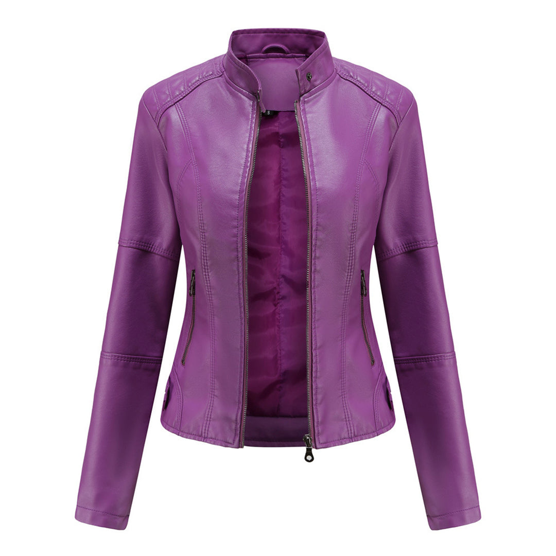 Veste Biker Femme Élégante Slim Fit Amawinc Ella De Qualité Supérieure Pour Look Décontracté Ou Semi Formel