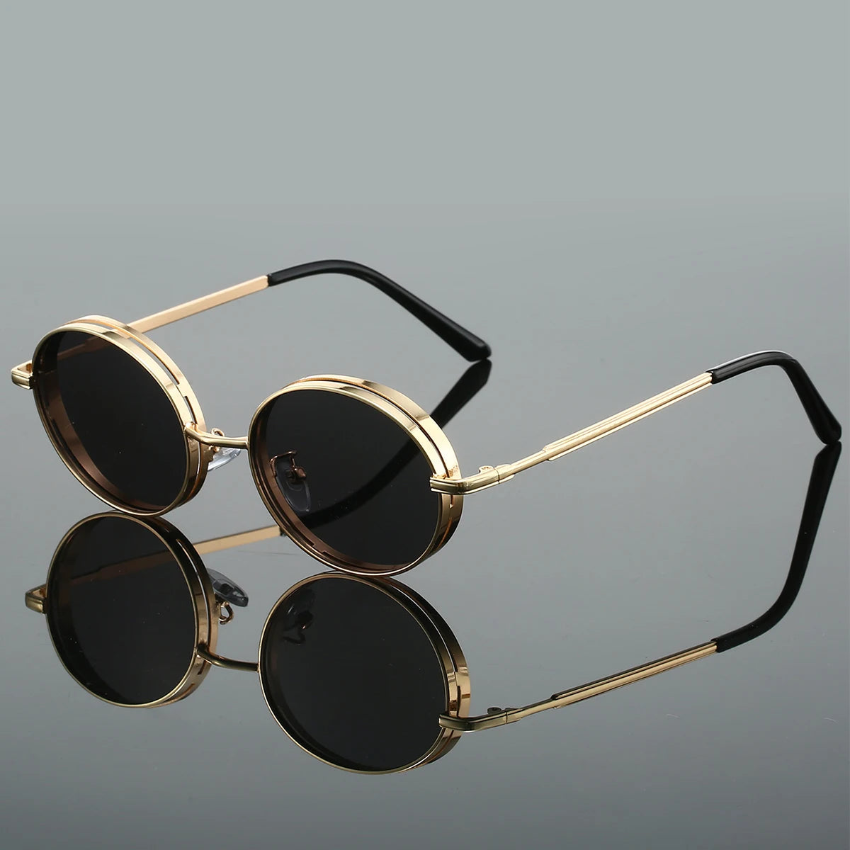 Virello Lunettes Solaires Rondes Vintage Modernes Métal Léger Confort Et Ajustement Sûr