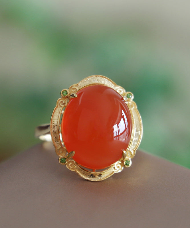 Bagues Vogue en or rouge 14 carats, zircon et agate - Amawinc