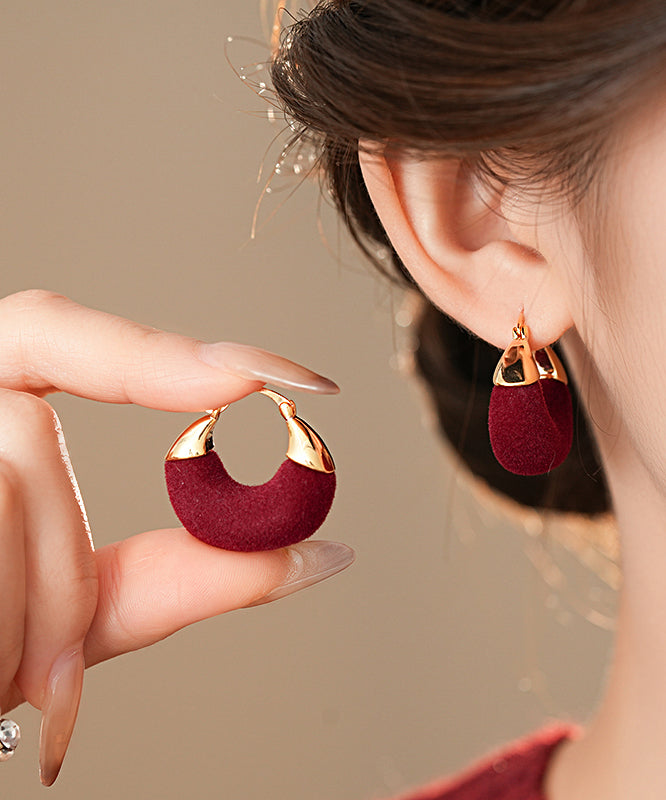 Boucles d'oreilles créoles en forme de U en alliage de cuivre rouge Vogue - Amawinc