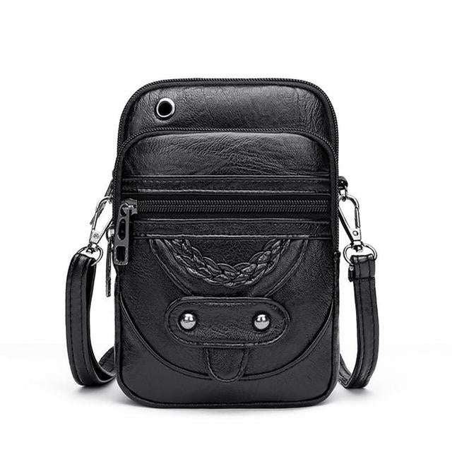 Amawinc Beth Pochette Bandoulière Pour Téléphone En Cuir Végan Avec Sangle Réglable Et Organisée Et Compacte