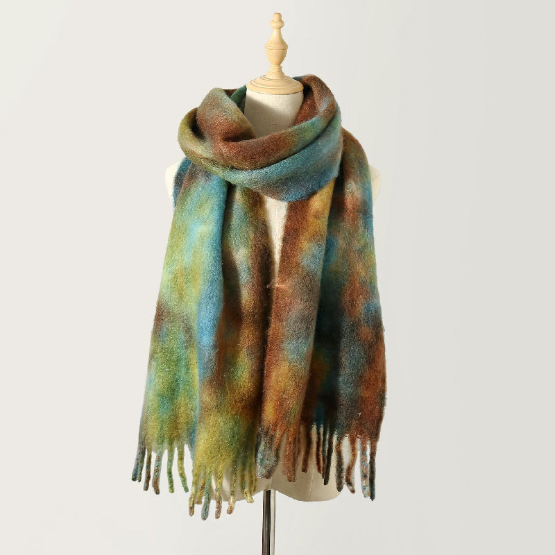 Châle Tie Dye Aquarelle Long Et Drapé Pour Élégance Sans Effort Avec Couleurs Vibrantes