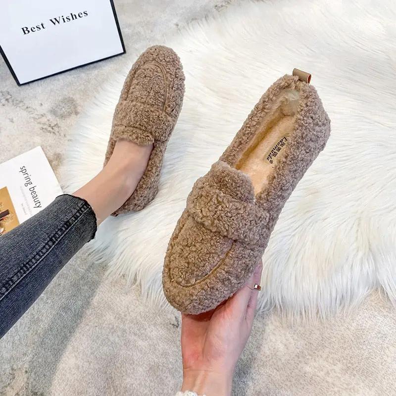 Amawinc Mocassins Slip On Étanches Pour Femme Confort Chaud Et Tendance Hiver Printemps Automne