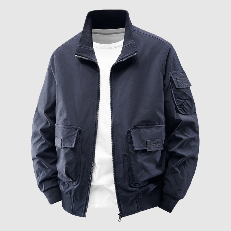 Amawinc Veste Homme Imperméable Résistante À L Usure Avec Col Montant Et Poches Avant Pratiques Pour Tous Temps