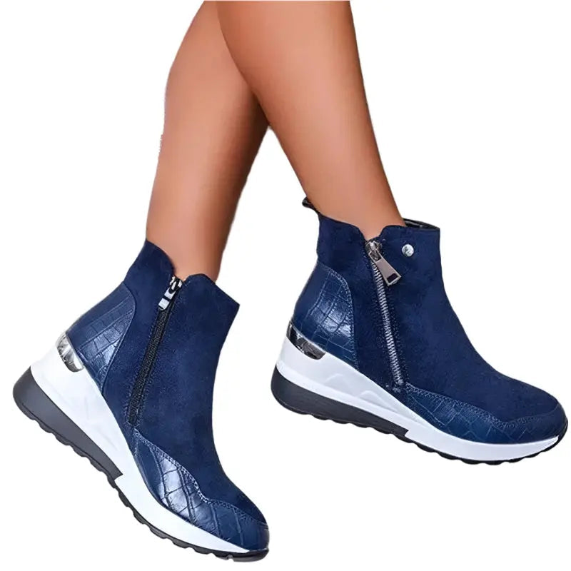 Bottes D'Hiver à Talon Compensé pour Femmes Confort Doux Intérieur Soutenant et Chaleur Quotidienne Élégante