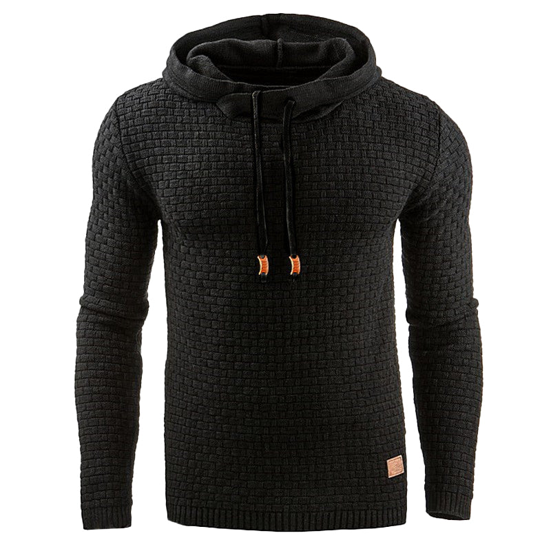 Amawinc Hoodie Tricot Gaufre Pour Homme Avec Cordons Et Coupe Structure Confortable Hivernale
