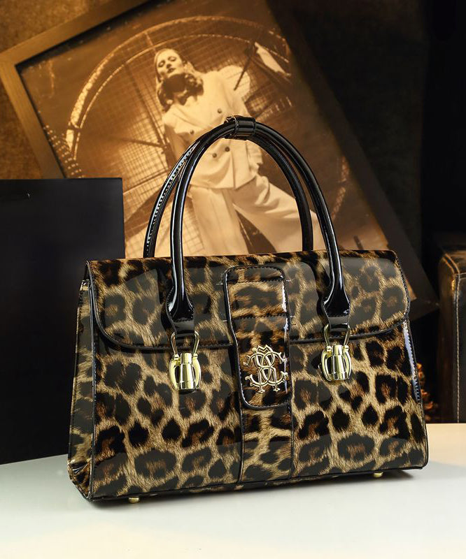 Sac fourre-tout élégant en cuir de veau gaufré léopard pour femme - Amawinc
