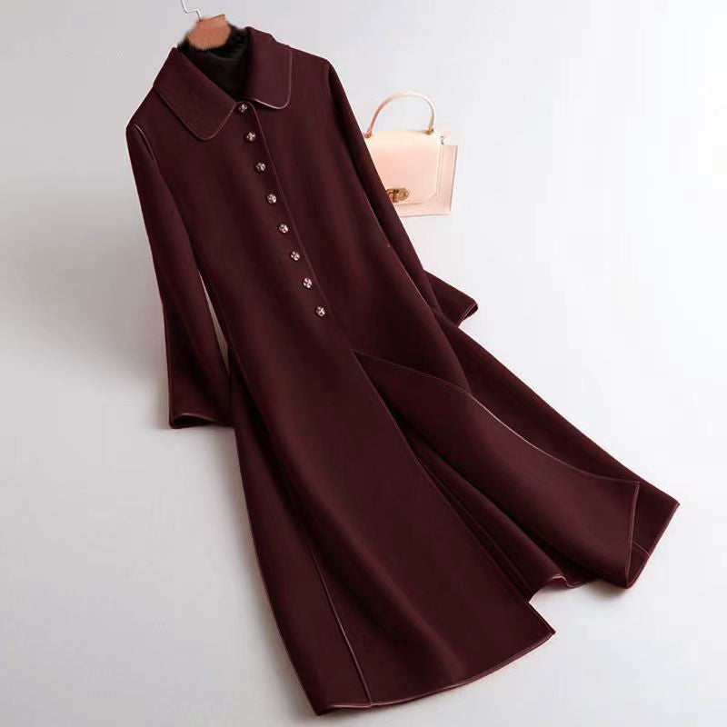 Manteau Long Réversible Pour Femme Amawinc À Col Rond Coupe En A Élégante Et Polyvalente Pour Automne Et Hiver