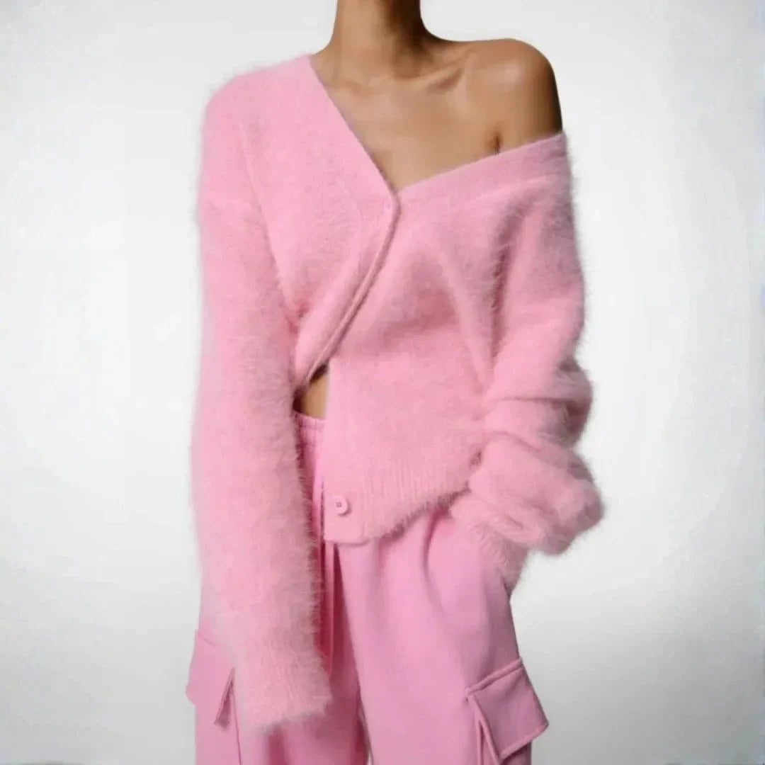 Cardigan Oversize En Maille Peluche Pour Femme Douillet Avec Fausse Cachemire Et Silhouette Décontractée