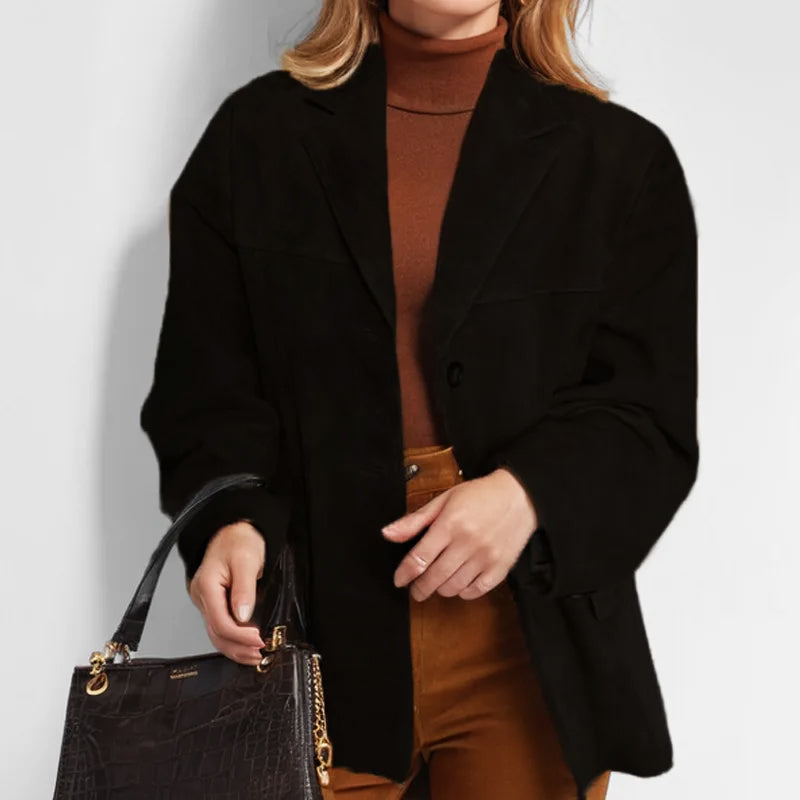 Veste Blazer Boutonnée Femme Mia Élégante Et Polyvalente Moderne Pour Bureau Et Loisirs