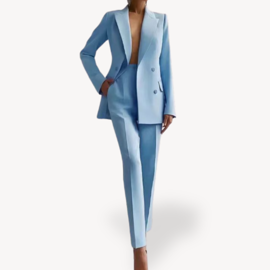 Fiona Ensemble Tailleur Femme Avec Veste Longue Structurée Amawinc Pour Femmes Professionnelles
