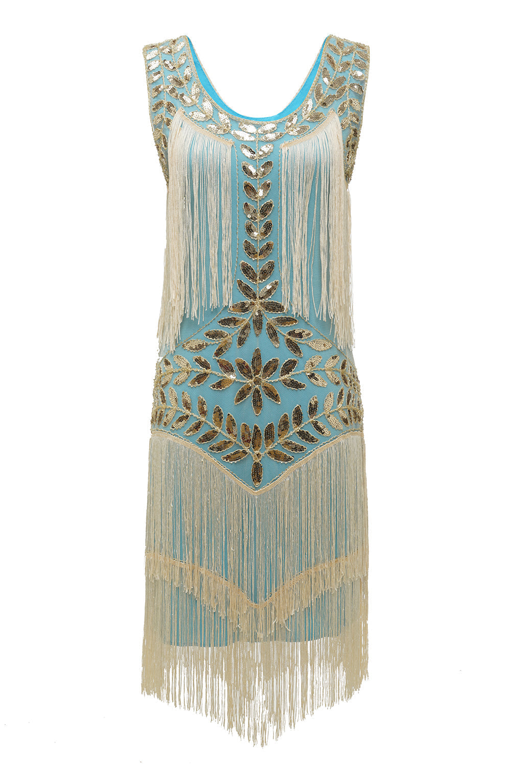 Robe Flapper Pour Femme Perles Et Sequins Franges Sans Manches Look Vintage Années Folles